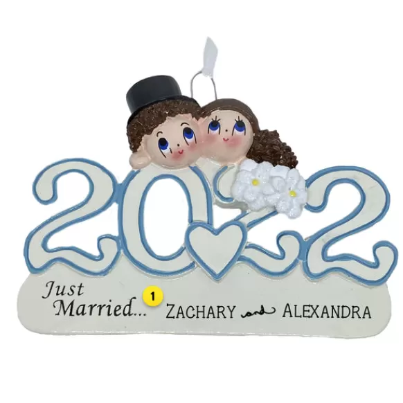 Store 2022 Dated Personalized Wedding Couple Ornament Engaged, Wedding, & Anniversary