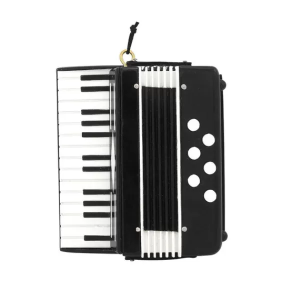 Clearance Accordion Ornament - Black Music