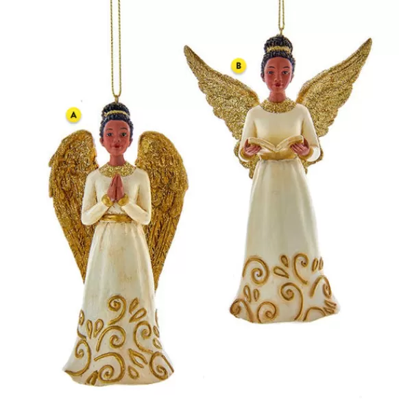 Hot African American Ivory And Gold Angel Ornaments Angels & Religious