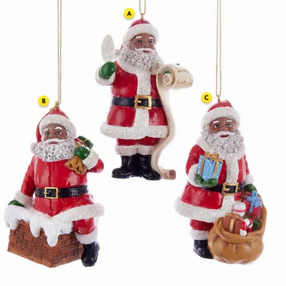 Hot Kurt Adler African American Santa Ornaments