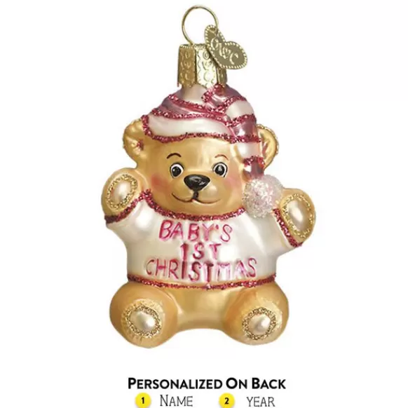 Best Baby's First Christmas, Pink Teddy Bear Ornament - Baby