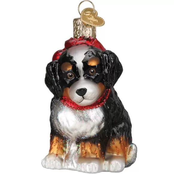 Hot Old World Christmas Bernedoodle Puppy Ornament -