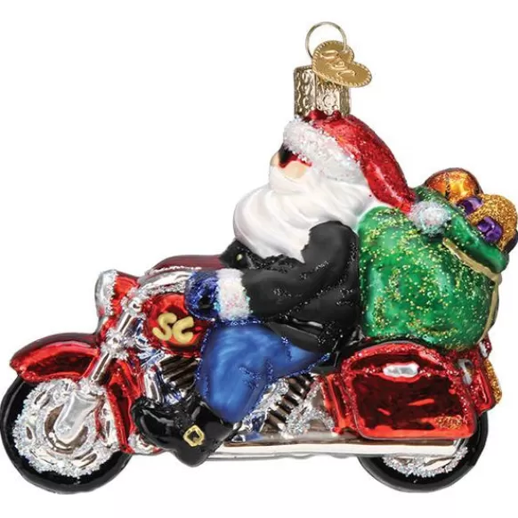 New Old World Christmas Biker Santa Ornament -