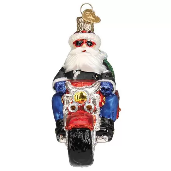 New Old World Christmas Biker Santa Ornament -