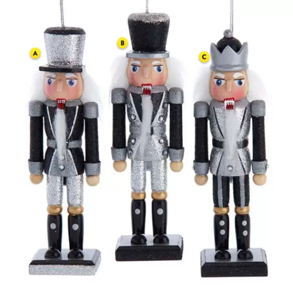 Fashion Kurt Adler Black And Silver Nutcracker Ornaments