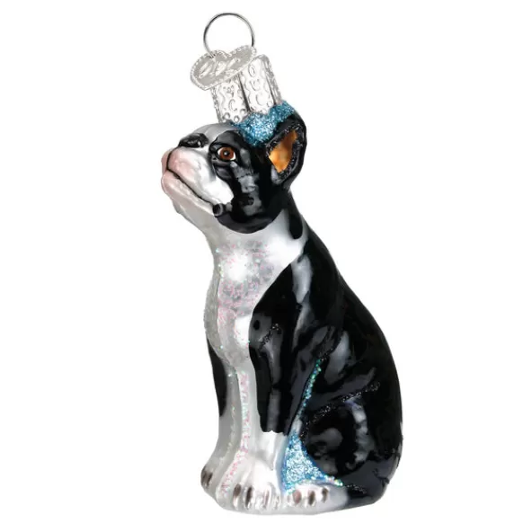 Fashion Old World Christmas Boston Terrier Ornament -