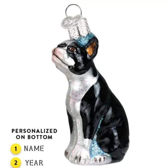 Fashion Old World Christmas Boston Terrier Ornament -