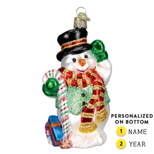 Outlet Old World Christmas Candy Cane Snowman Ornament -