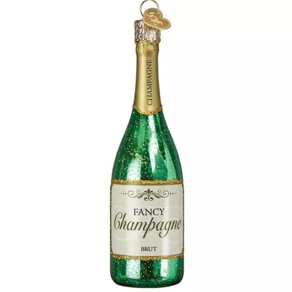 Online Champagne Bottle Ornament - Engaged, Wedding, & Anniversary