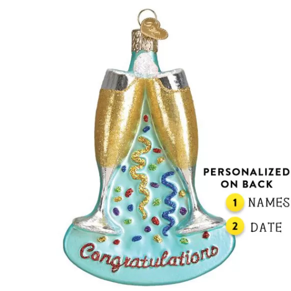 Outlet Champagne Toast Ornament - Engaged, Wedding, & Anniversary