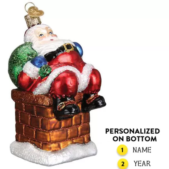 Outlet Old World Christmas Chimney Stop Santa Ornament -