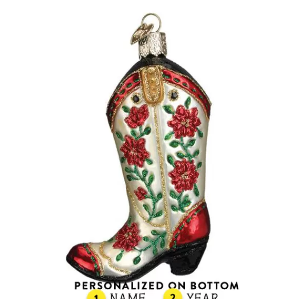 Outlet Christmas Cowgirl Boots Ornament - Horse & Farm