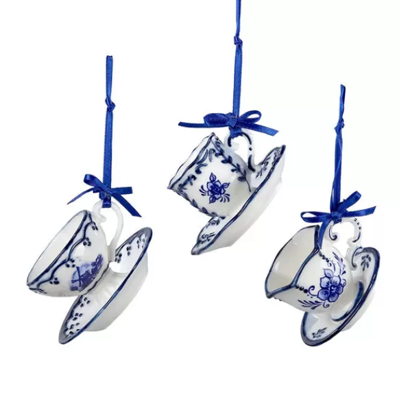 Shop Delft Blue Tea Cup And Saucer Ornament Household