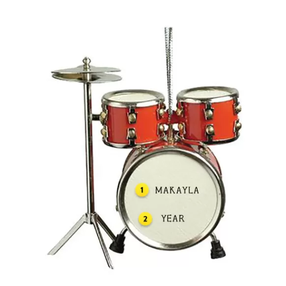 Cheap Drum Set Ornament - Red Music