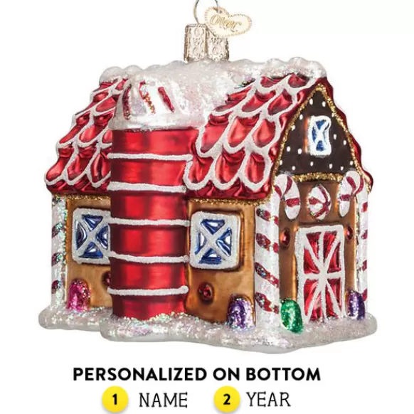 Fashion Gingerbread Barn Ornament - Horse & Farm