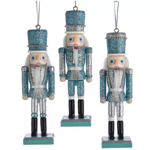 Sale Kurt Adler Glitter Silver And Blue Nutcracker Ornament