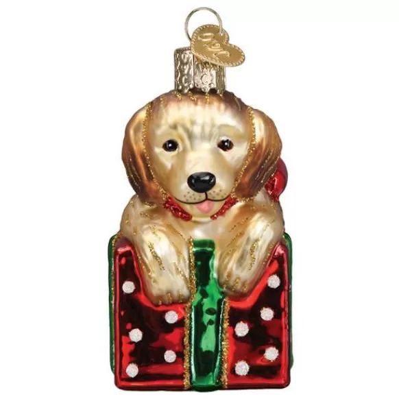 New Old World Christmas Golden Puppy Surprise Ornament -