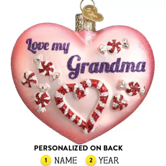 Clearance Grandma Heart Ornament - Family Members