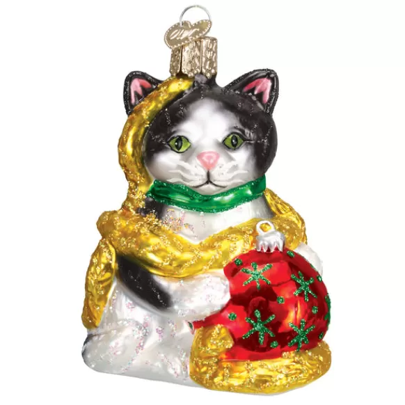 New Old World Christmas Holiday Kitten Ornament -