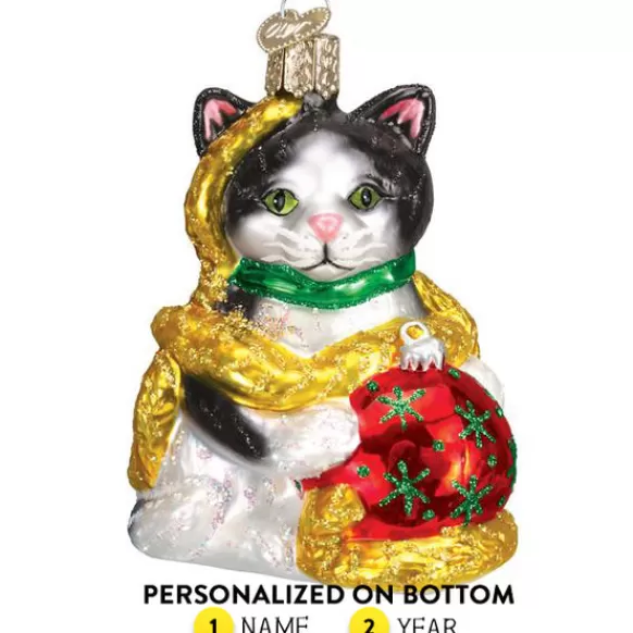 New Old World Christmas Holiday Kitten Ornament -