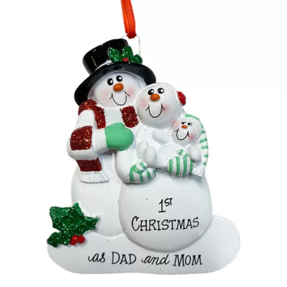 Discount New Dad And Mom Snow Family Ornament Expecting & New Family