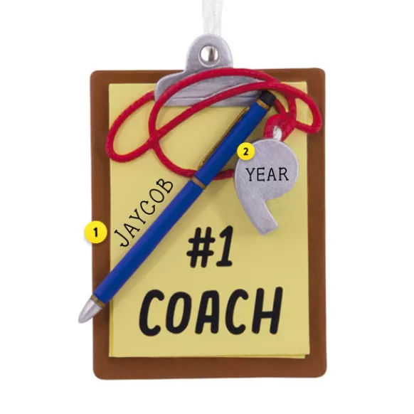 Outlet Hallmark Personalized #1 Coach Clipboard Ornament