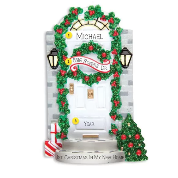 Best Sale Personalized 1St Christmas In My New Home Door Ornament Home & Housewarming