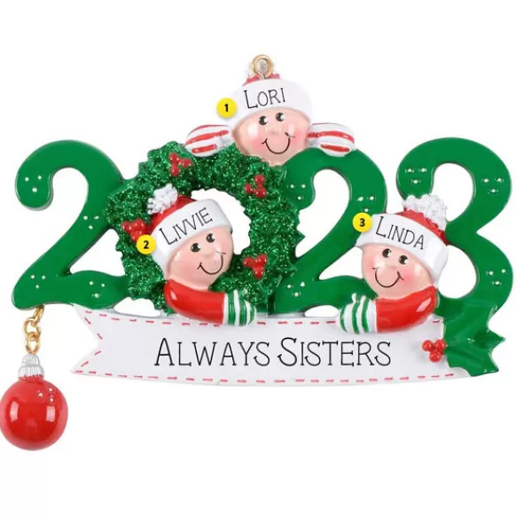 Best Personalized 2023 Always Sisters Ornament - Three Sisters Family Members