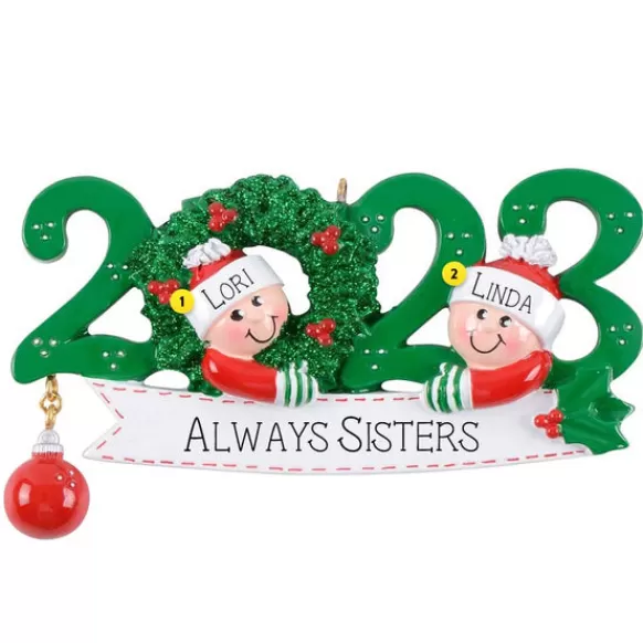 Best Personalized 2023 Always Sisters Ornament - Two Sisters Family Members