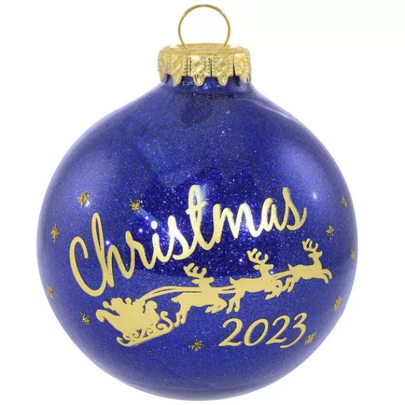 Discount Bronners Personalized 2023 Christmas Sleigh Glass Bulb Ornament