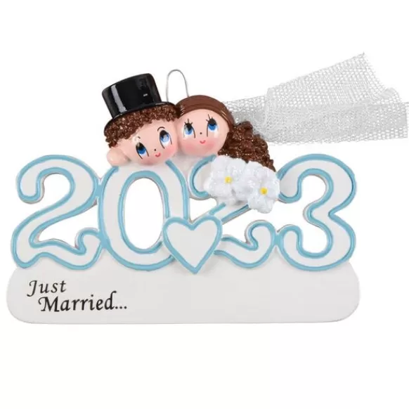 Discount Personalized 2023 Dated Wedding Couple Ornament Engaged, Wedding, & Anniversary