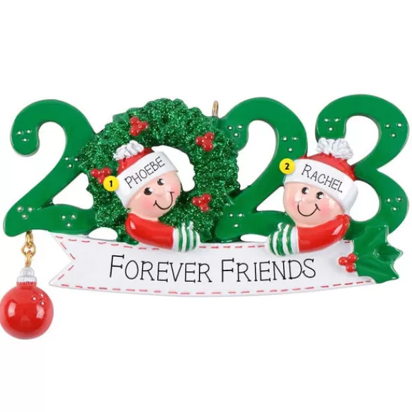 Cheap Personalized 2023 Forever Friends Ornament - Two Friends Friends