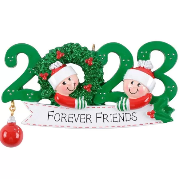 Cheap Personalized 2023 Forever Friends Ornament - Two Friends Friends