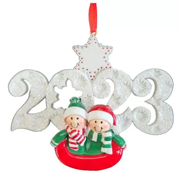 Discount Personalized 2023 Sledding Couple Ornament Couples