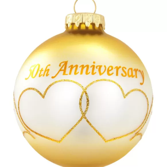 Sale Personalized 50Th Anniversary Heart Swirls Glass Ornament Engaged, Wedding, & Anniversary