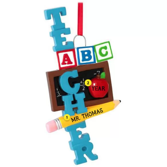 Outlet Personalized Abc Teacher Ornament School Days