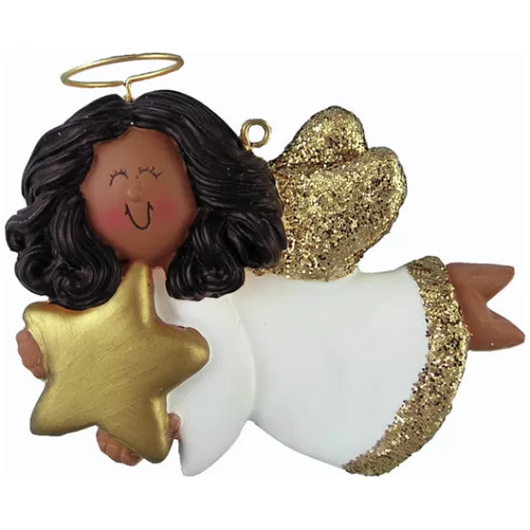 Store Personalized Angel With Star Ornament - African-American Female Angels & Religious