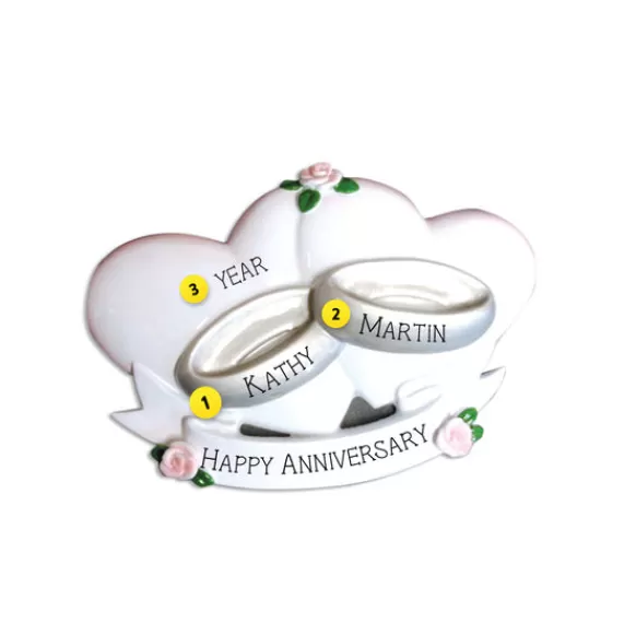 New Personalized Anniversary Heart Ornament Engaged, Wedding, & Anniversary