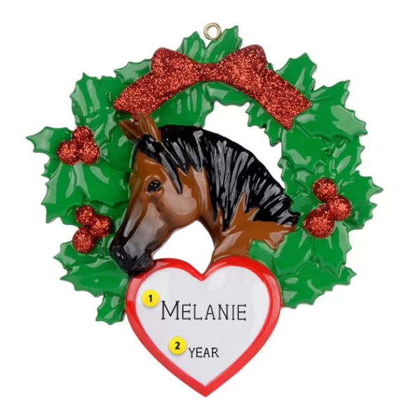 Store Personalized Arabian Horse In Wreath Ornament Horse & Farm