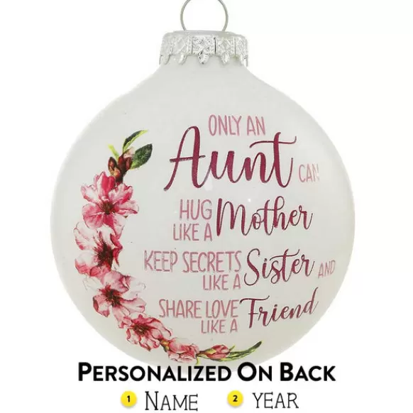 Sale Personalized Aunt Glass Bulb Ornament Family Members