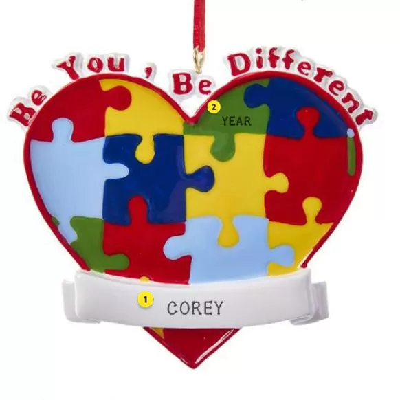 Best Sale Personalized Autism Heart Ornament Inspirational