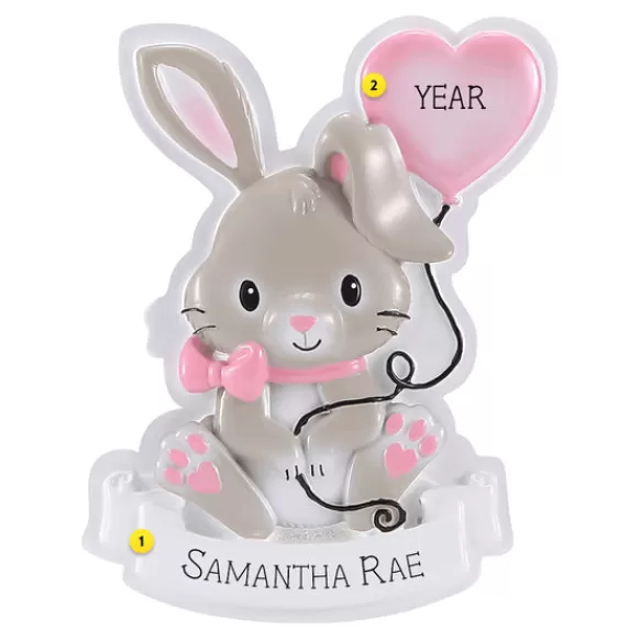 Best Personalized Baby Bunny Ornament - Pink Baby