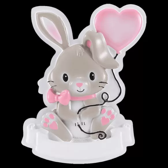 Best Personalized Baby Bunny Ornament - Pink Baby