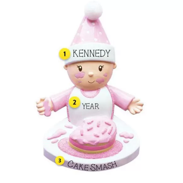 Best Personalized Baby Girl With Birthday Cake Ornament Growing Up