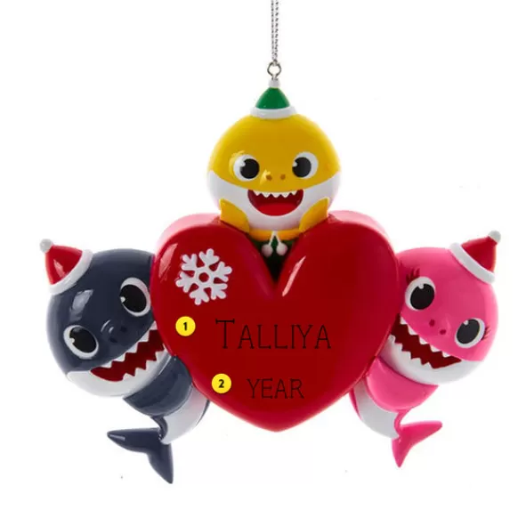 Sale Personalized Baby Shark Ollie & Family Ornament Licensed Characters