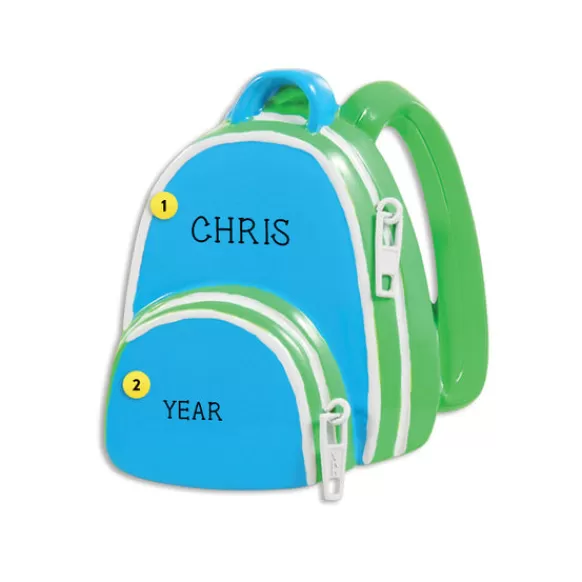 Best Sale Personalized Backpack Ornament - Blue School Days