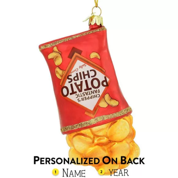 Flash Sale Bronners Personalized Bag Of Chips Glass Ornament