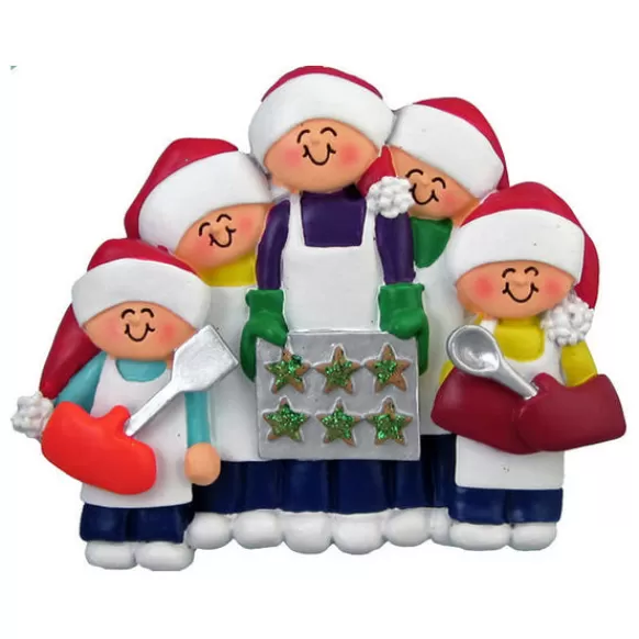 Online Ornament Central Personalized Baking Cookies Family Of 5 Ornament