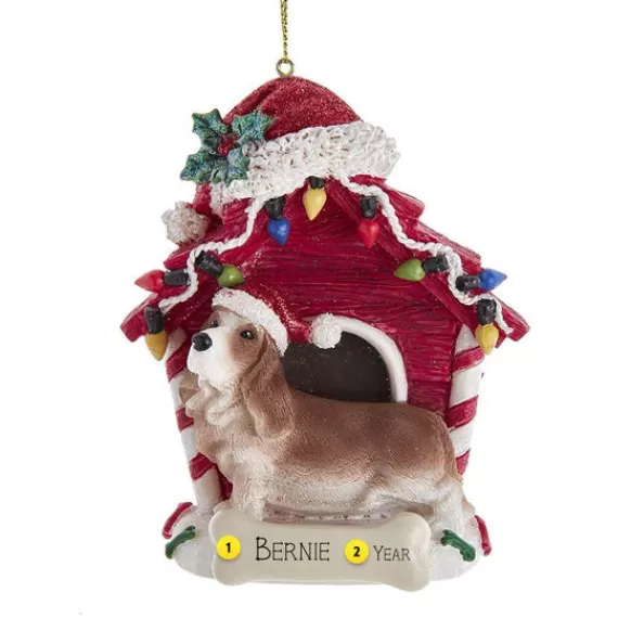 Hot Kurt Adler Personalized Basset Hound In Dog House Ornament