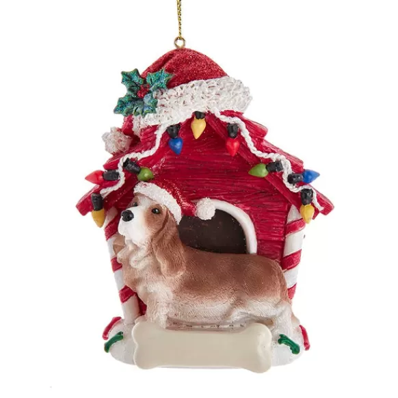 Hot Kurt Adler Personalized Basset Hound In Dog House Ornament